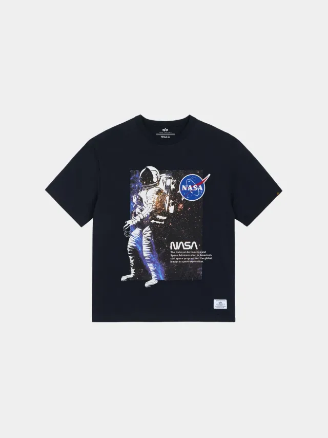 Alpha Industries NASA Astronaut tricou negru bumbac