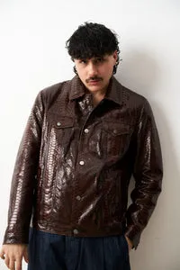 Mareus Imperial Brown 611 geacă piele piton maro