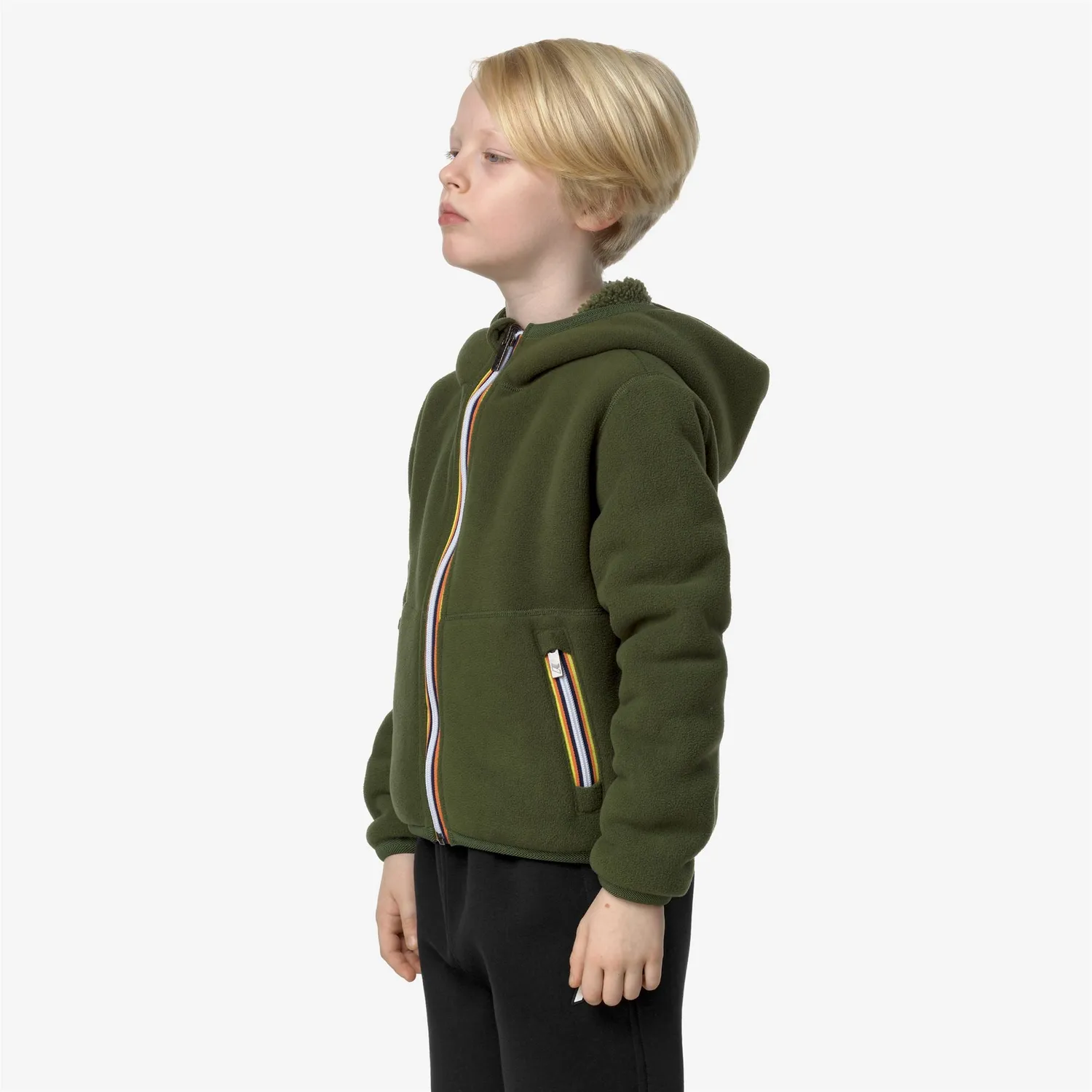 K-Way Jack Sherpa Polar geacă băieți verde reversibilă