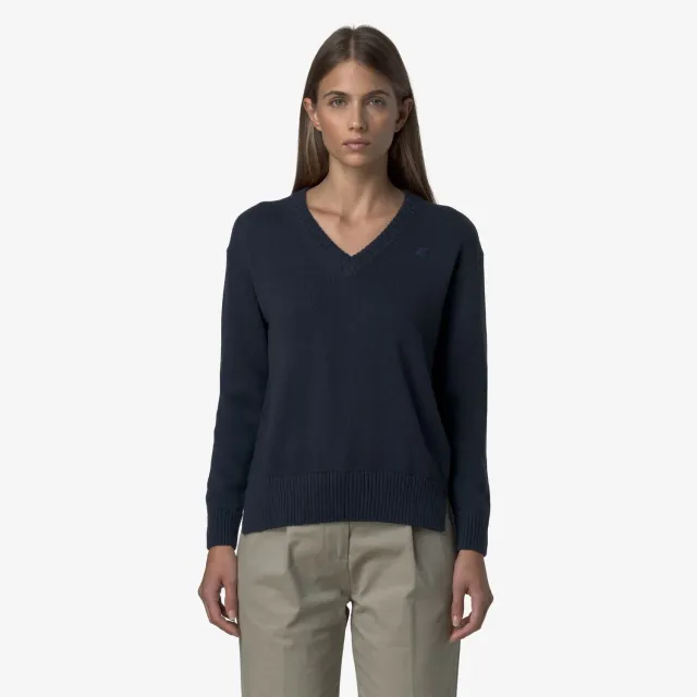 K-Way Adine Cotton Cashmere pulover dama albastru fin