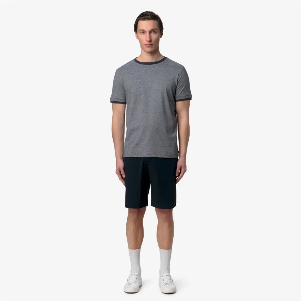 K-Way Odom Stretch Co Stripes tricou barbati dungi albastru