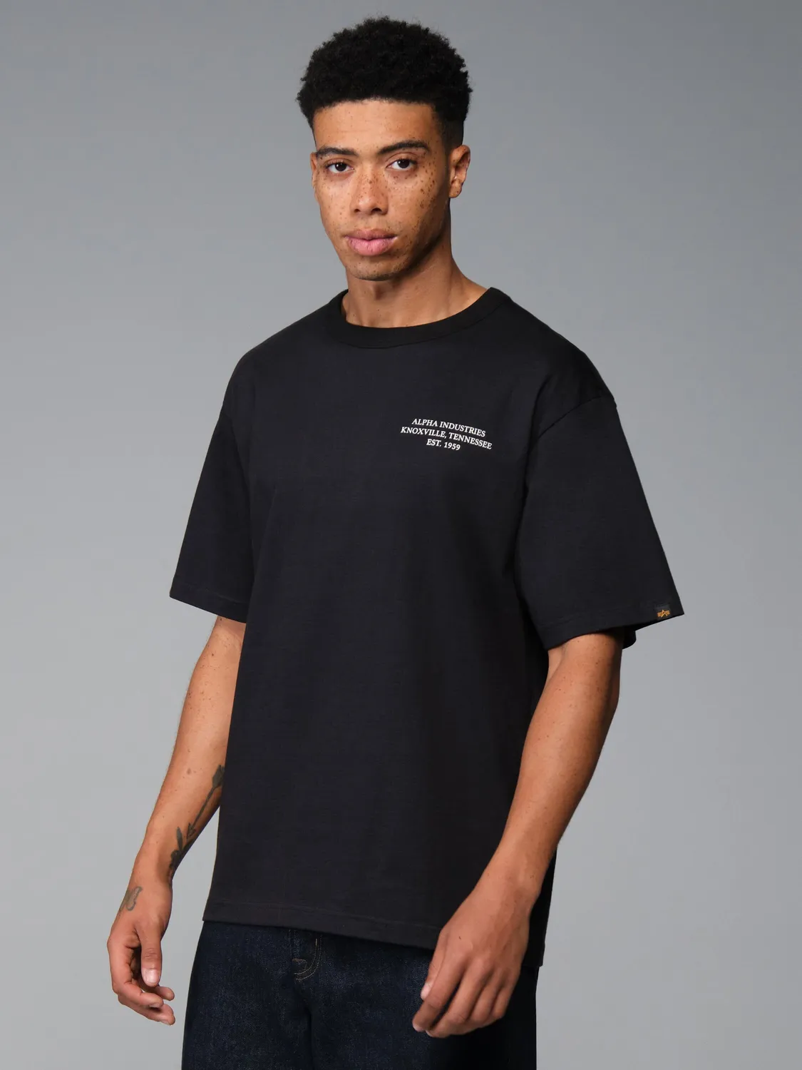 Alpha Industries Essential Dragon tricou negru bumbac