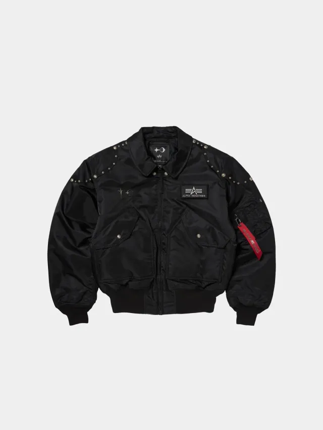 Thug Club x Alpha CWU 45/P geaca bomber negru nituri