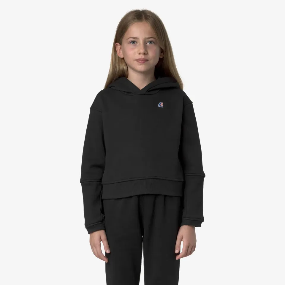 K-Way Ninette Brushed PC hanorac fete negru bumbac