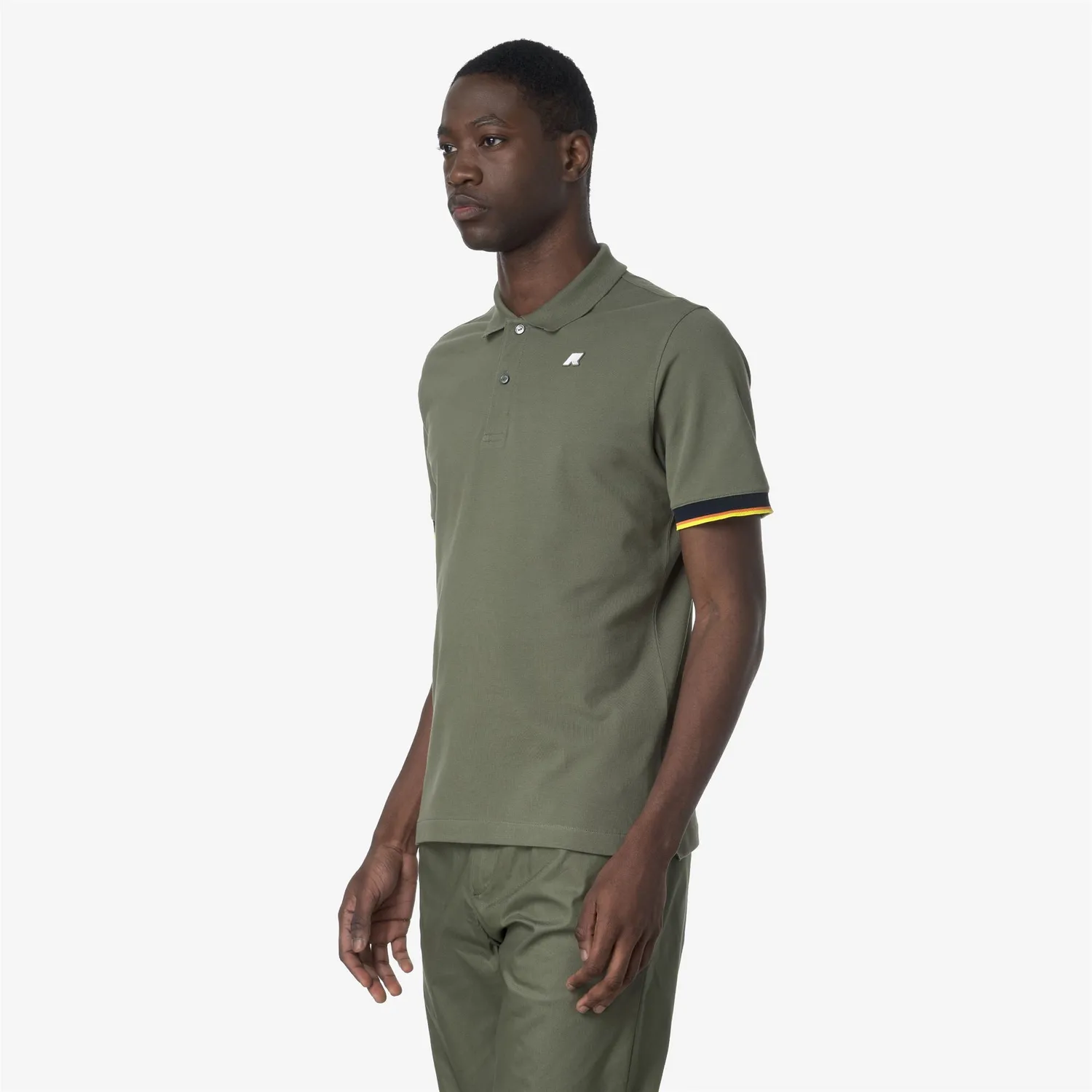 K-Way Vincent Pique Slim polo verde bumbac elastic