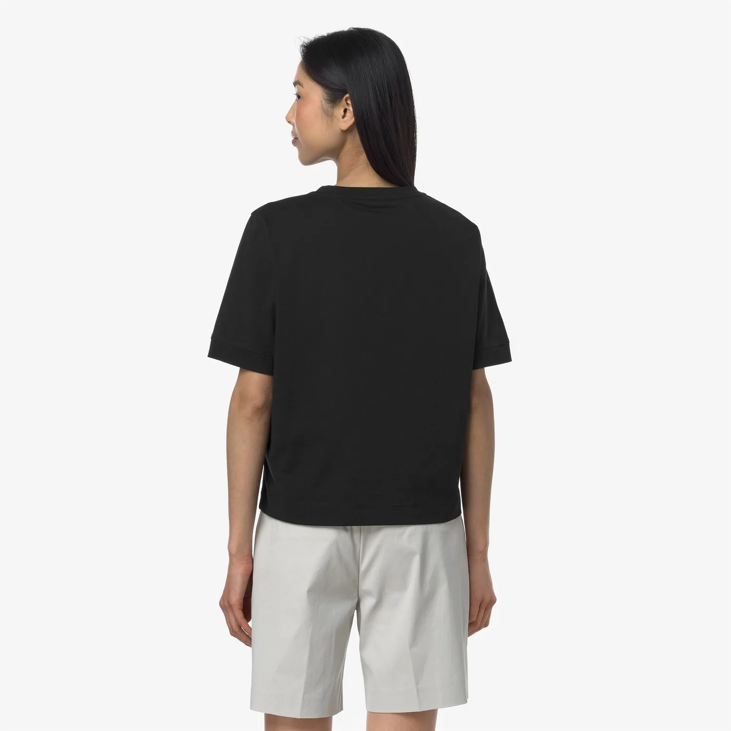 K-Way Selune Jersey tricou damă negru boxy din bumbac