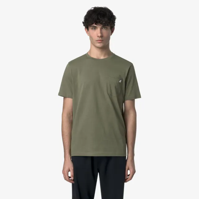 K-Way Sigur Jersey Slim tricou bărbați Green Lichen bumbac