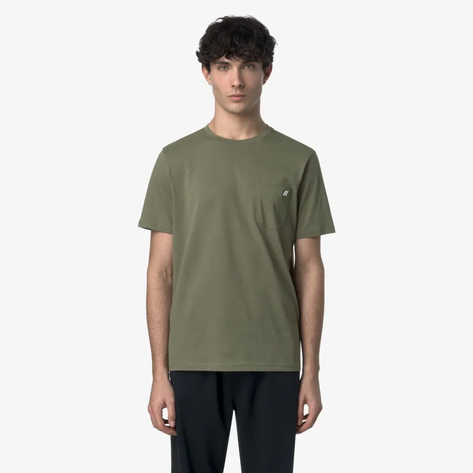 K-Way Sigur Jersey Slim tricou bărbați Green Lichen bumbac