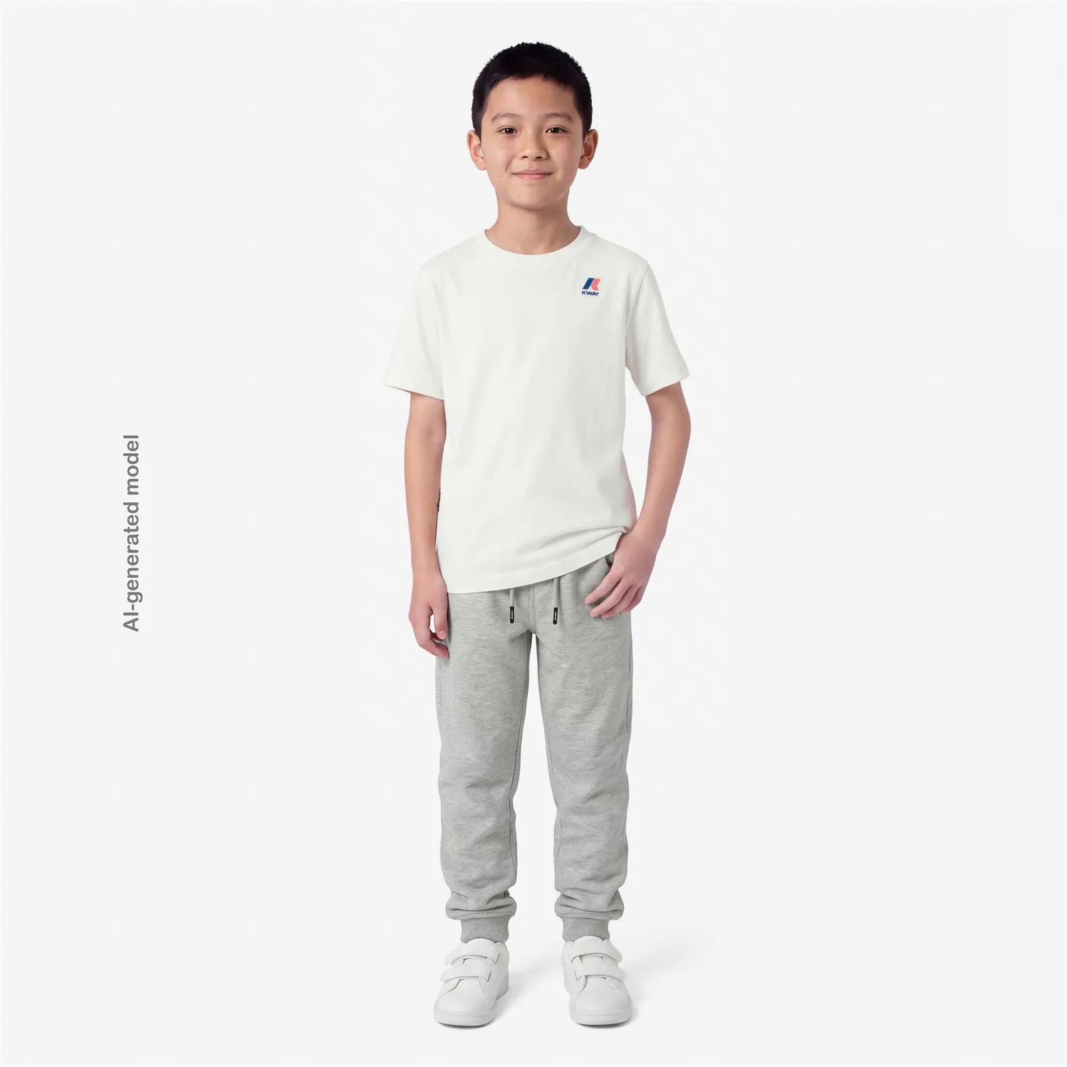 K-Way Leonide tricou copii alb natural bumbac pliabil