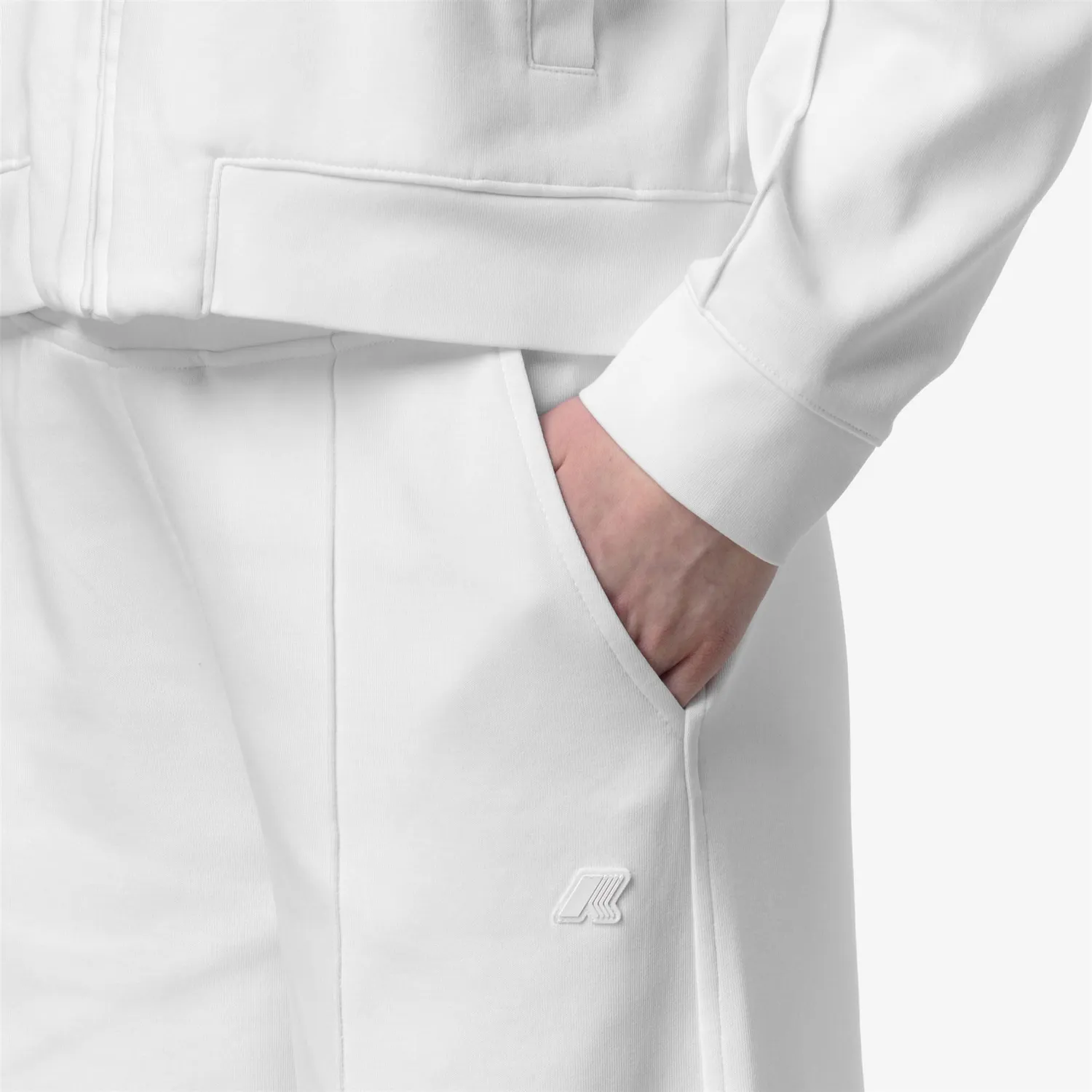 K-Way Loyre Interlock pantaloni dama albi evazati