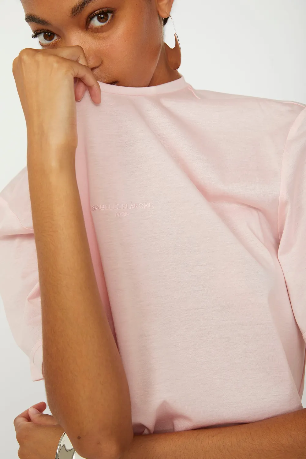 Isabelle Blanche T Shirt tricou damă roz cu perle