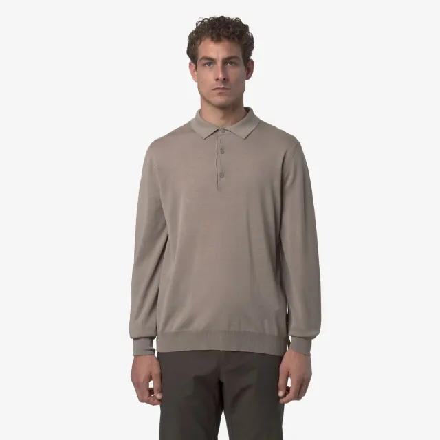 K-Way Rey Wool Merino Blend Pulover Bej Taupe Lână