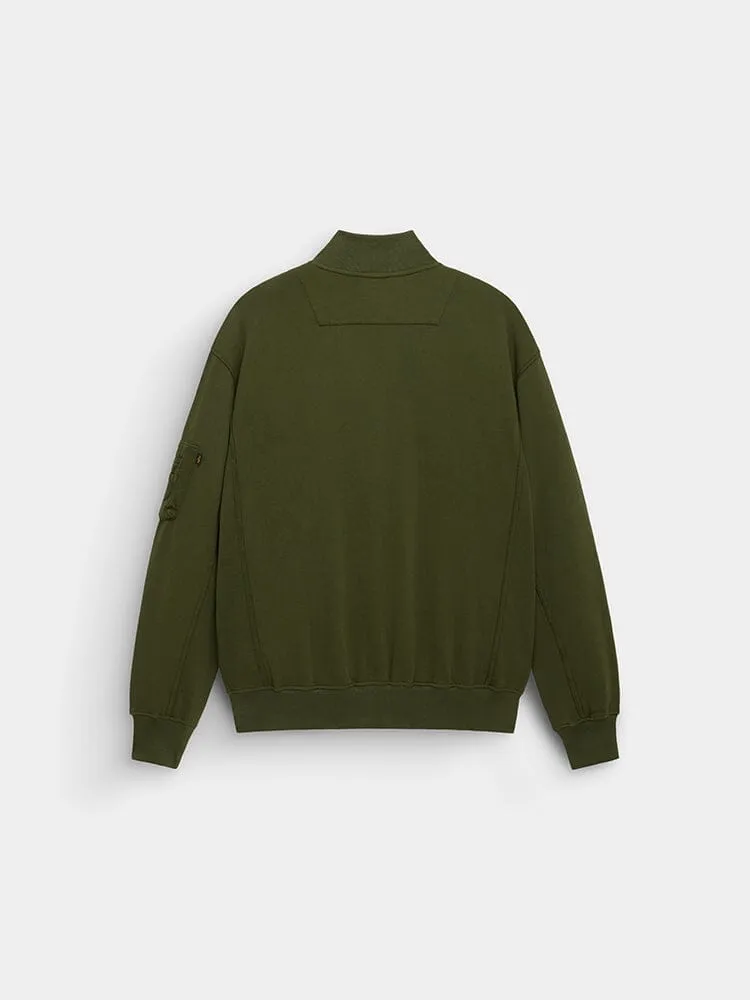Alpha Industries MA-1 Fleece geaca verde fleece