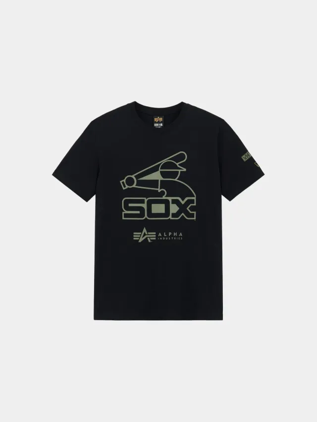 Alpha Industries Chicago White Sox tricou negru bumbac
