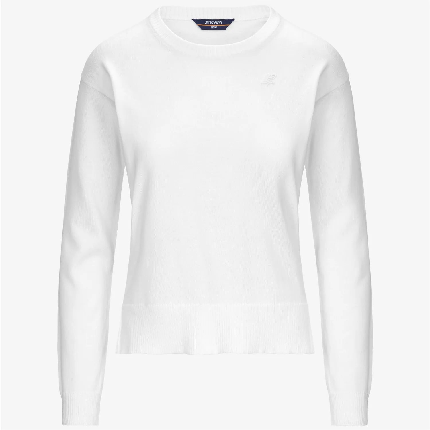 K-Way Domitine Cotton pulover dama alb bumbac mako