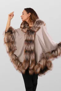Mareus Brown Frost 80 capa casmir dama cu vulpe