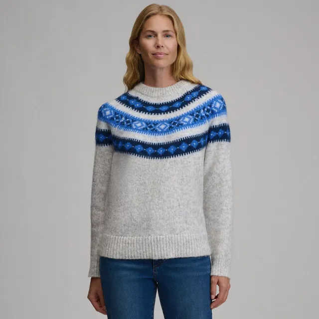 Eddie Bauer Fairisle pulover pufos ivoire călduros