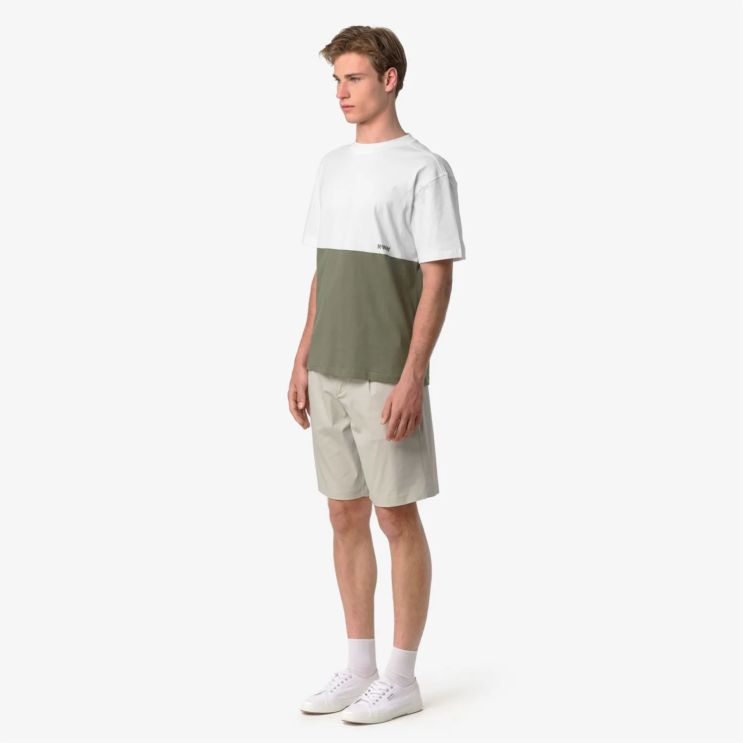 K-Way Solo tricou barbati verde-alb colorblock