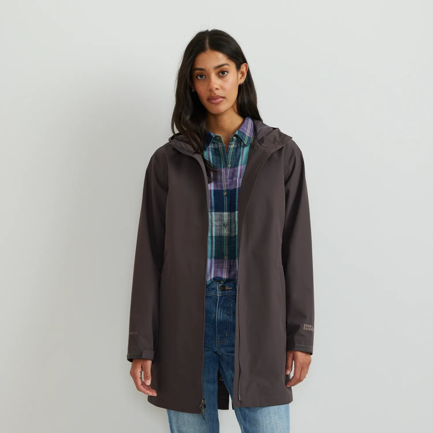 Eddie Bauer Rainy Pass trenci dama negru impermeabil
