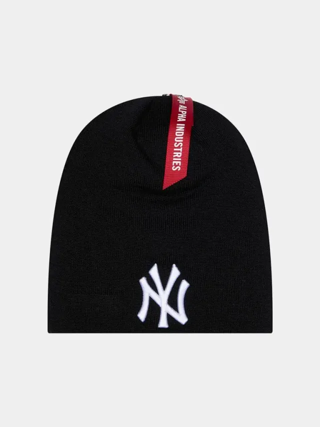Alpha Industries Yankees New Era caciula beanie negru lana
