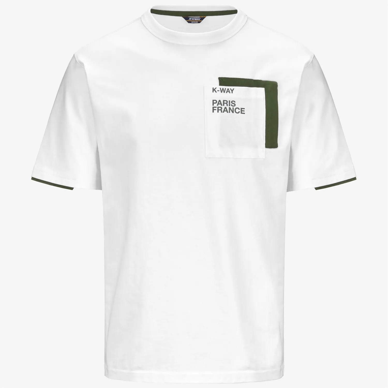 K-Way Fantome Contrast Pockets tricou barbati alb-verde