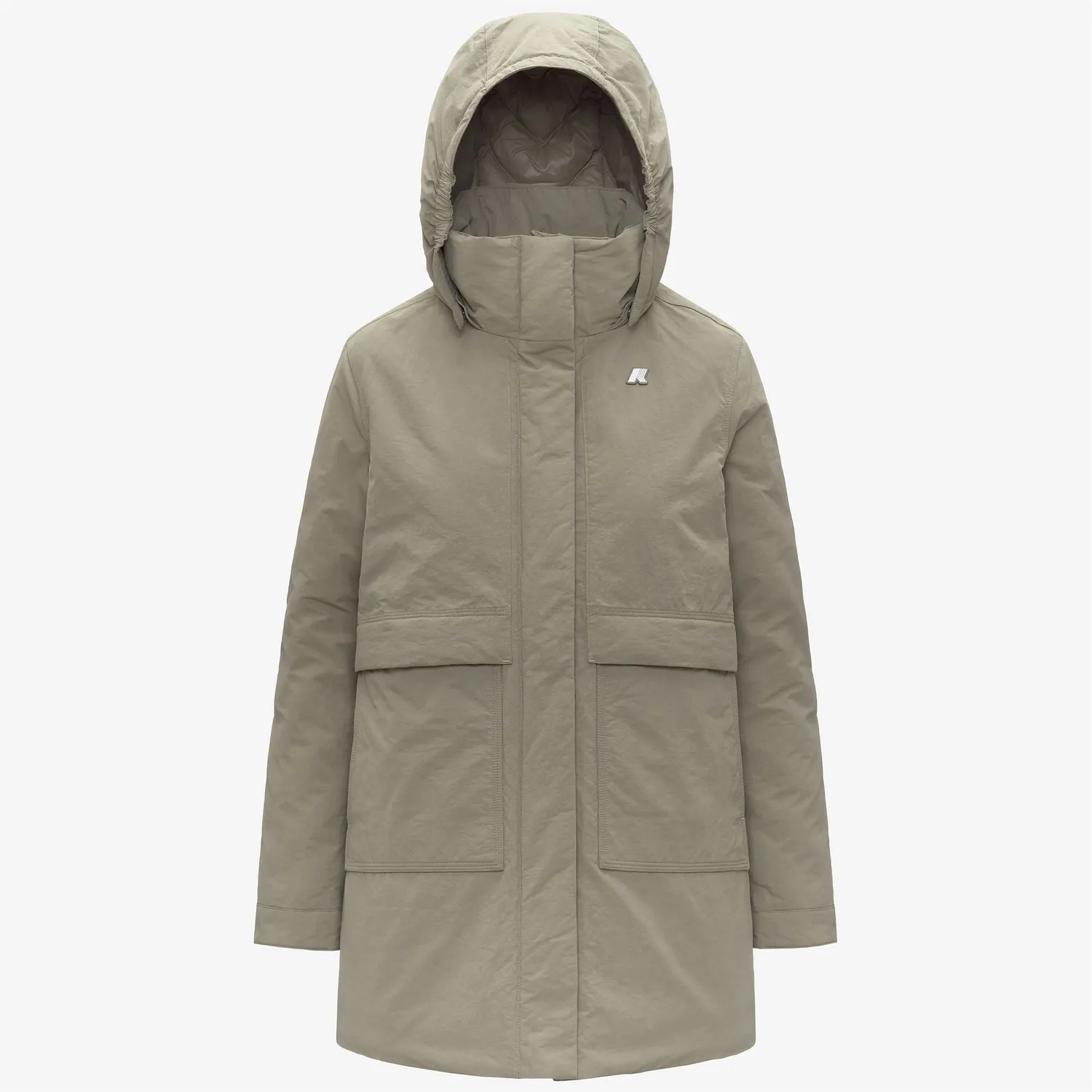 K-Way Kalima Warm Cotton Nylon Palton Verde Călduros