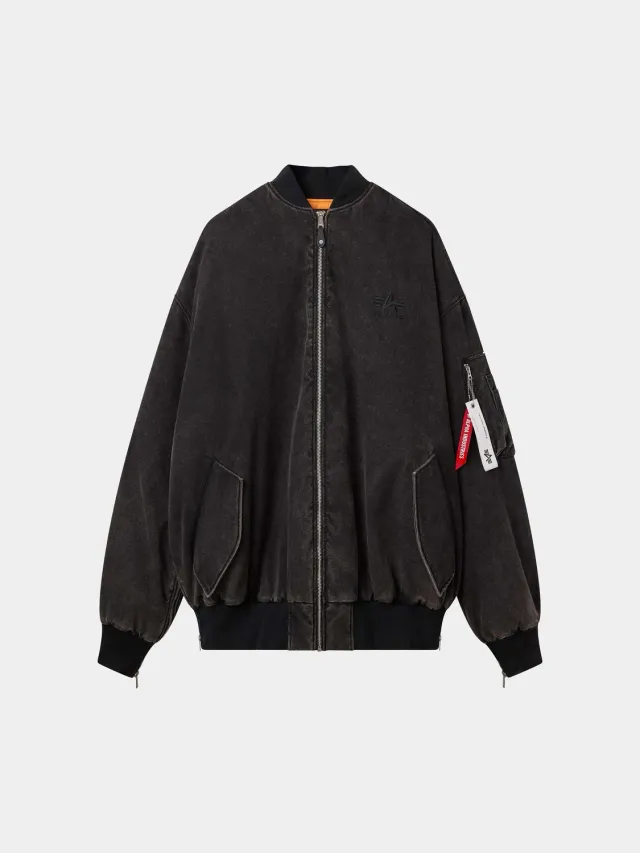 Alpha Industries Purple Giant geacă bomber negru reversibilă