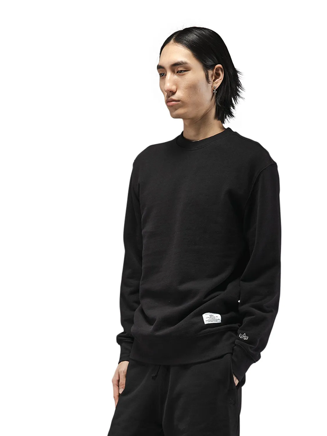 Alpha Industries Essential French Terry Crewneck Gen II hanorac negru bumbac