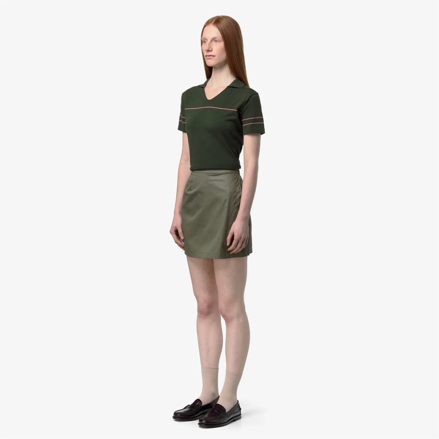 K-Way Lamandie Shiny Cotton fusta-pantalon dama verde bumbac