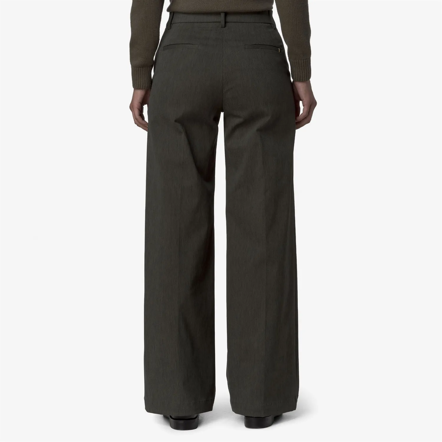 K-Way Tyanne pantaloni damă verzi denim wide-leg