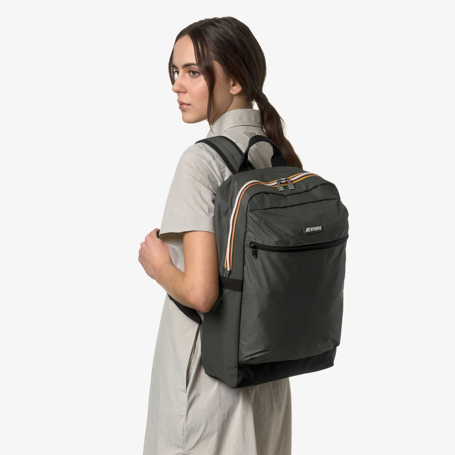 K-Way Laon rucsac unisex verde compartiment laptop
