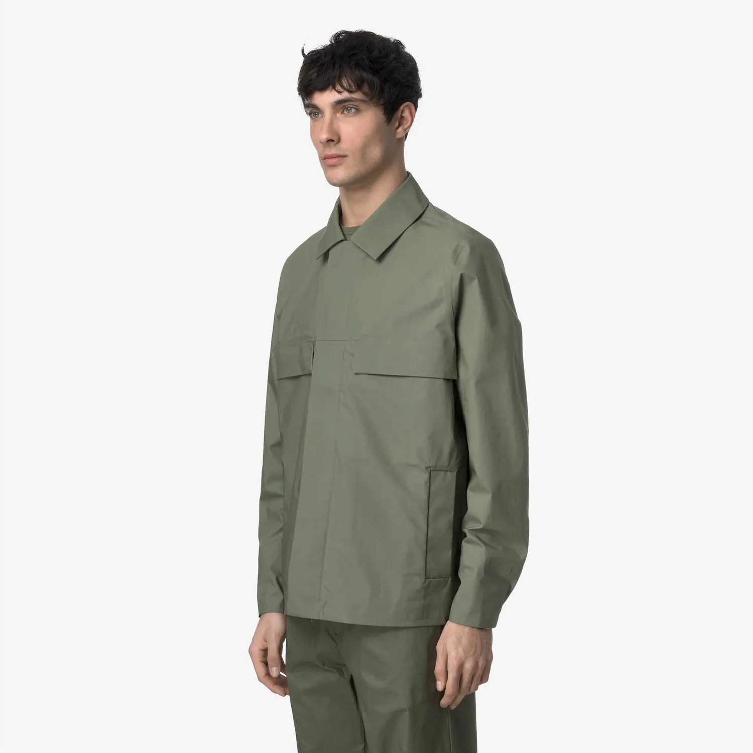 K-Way Orion 3L Poplin K7127UW geaca barbati verde-bej bumbac