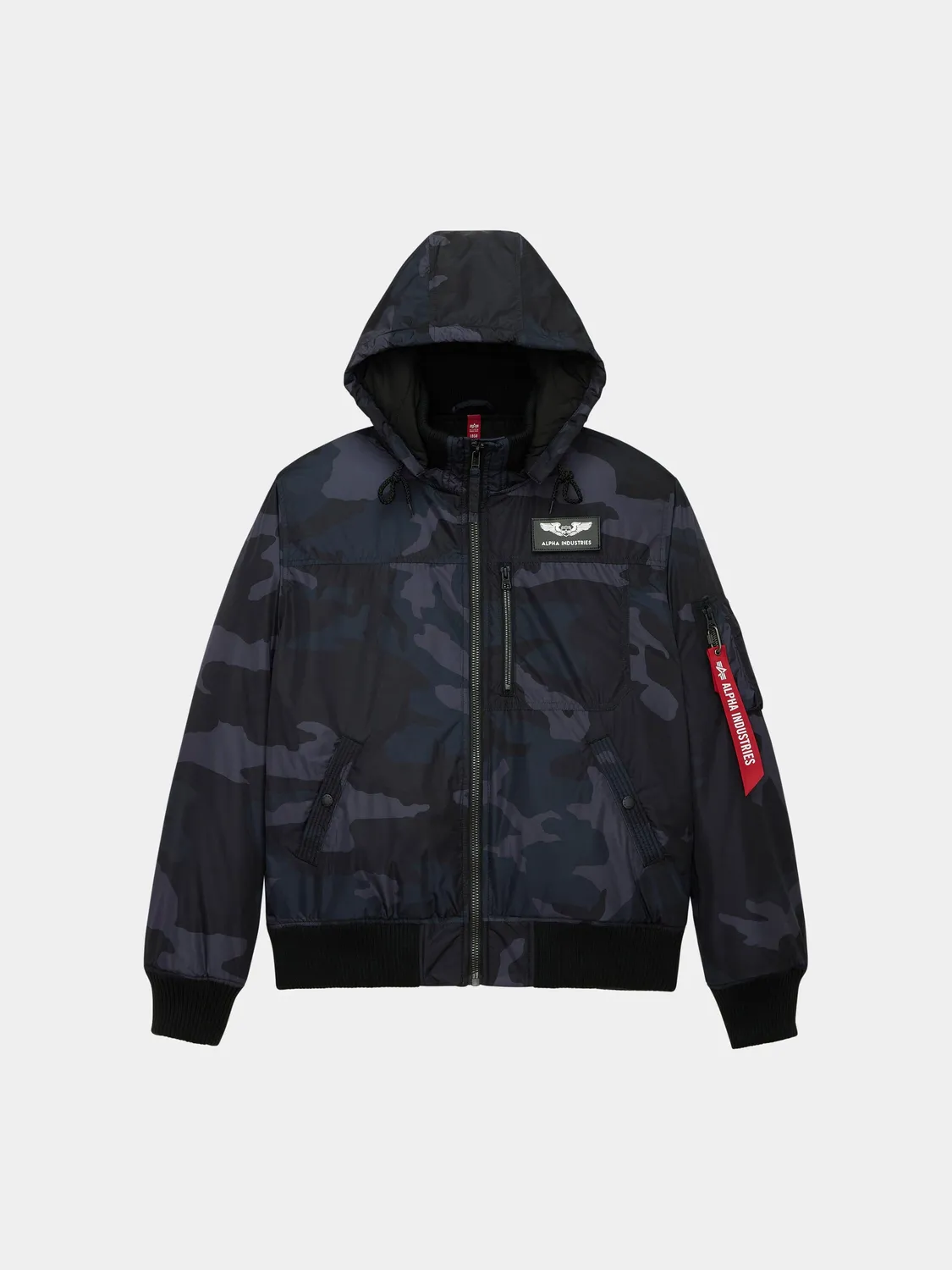 Alpha Industries MA-1 Hooded Rib geaca bomber neagra