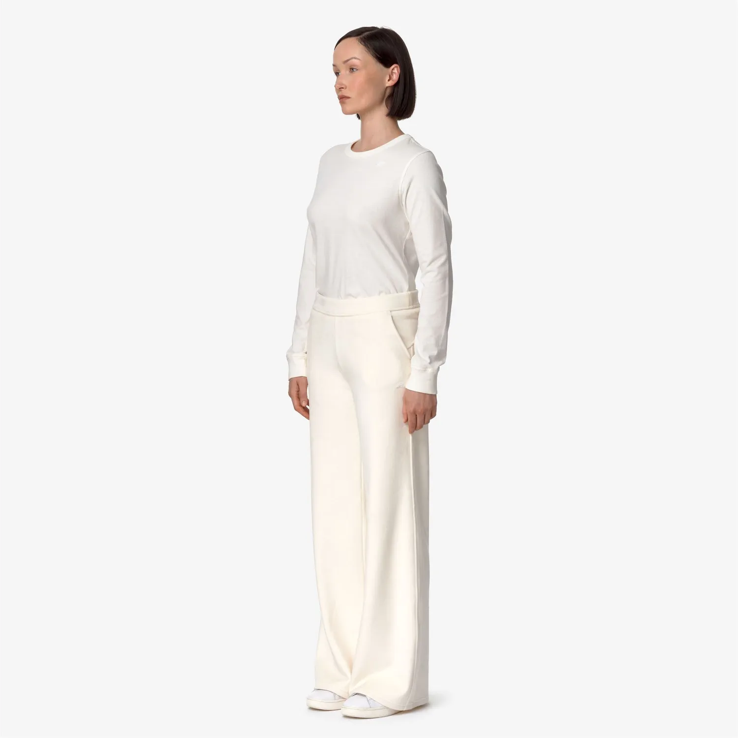 K-Way Jenny Velour Polar pantaloni damă albi căptușiți