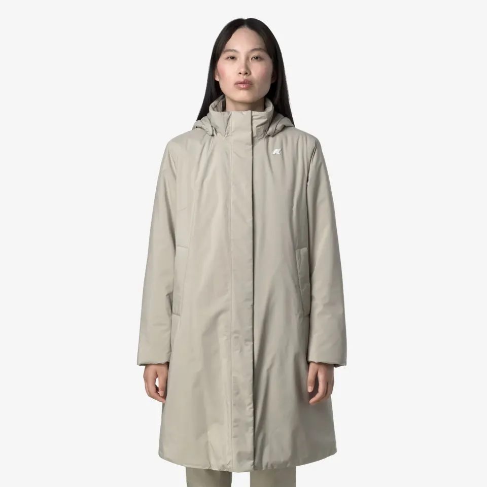 K-Way Sonja Soft Touch palton dama bej lung Primaloft