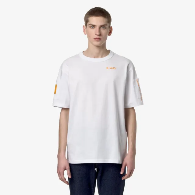 K-Way Fantome tricou bumbac alb-portocaliu barbati