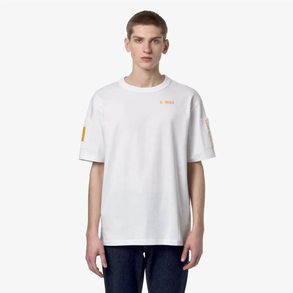 K-Way Fantome tricou bumbac alb-portocaliu barbati
