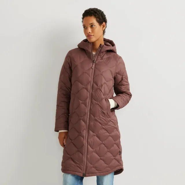Eddie Bauer Shaw Down parka dama Plum cu gluga