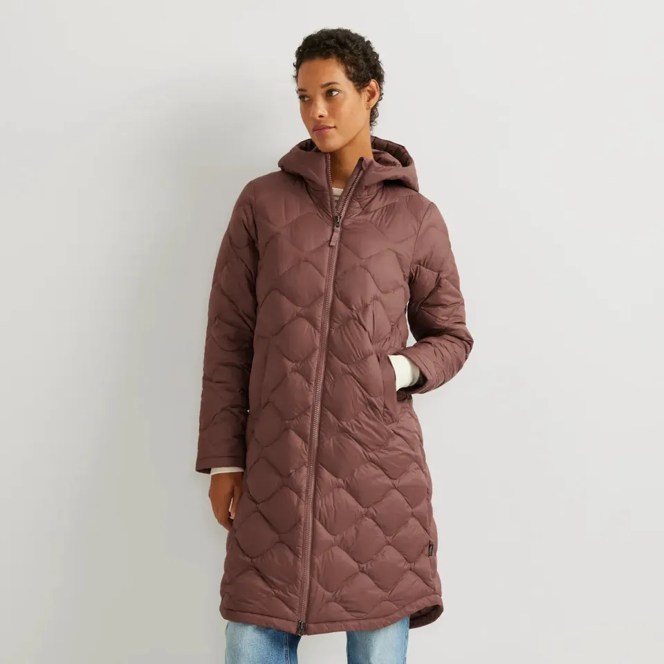 Eddie Bauer Shaw Down parka dama Plum cu gluga