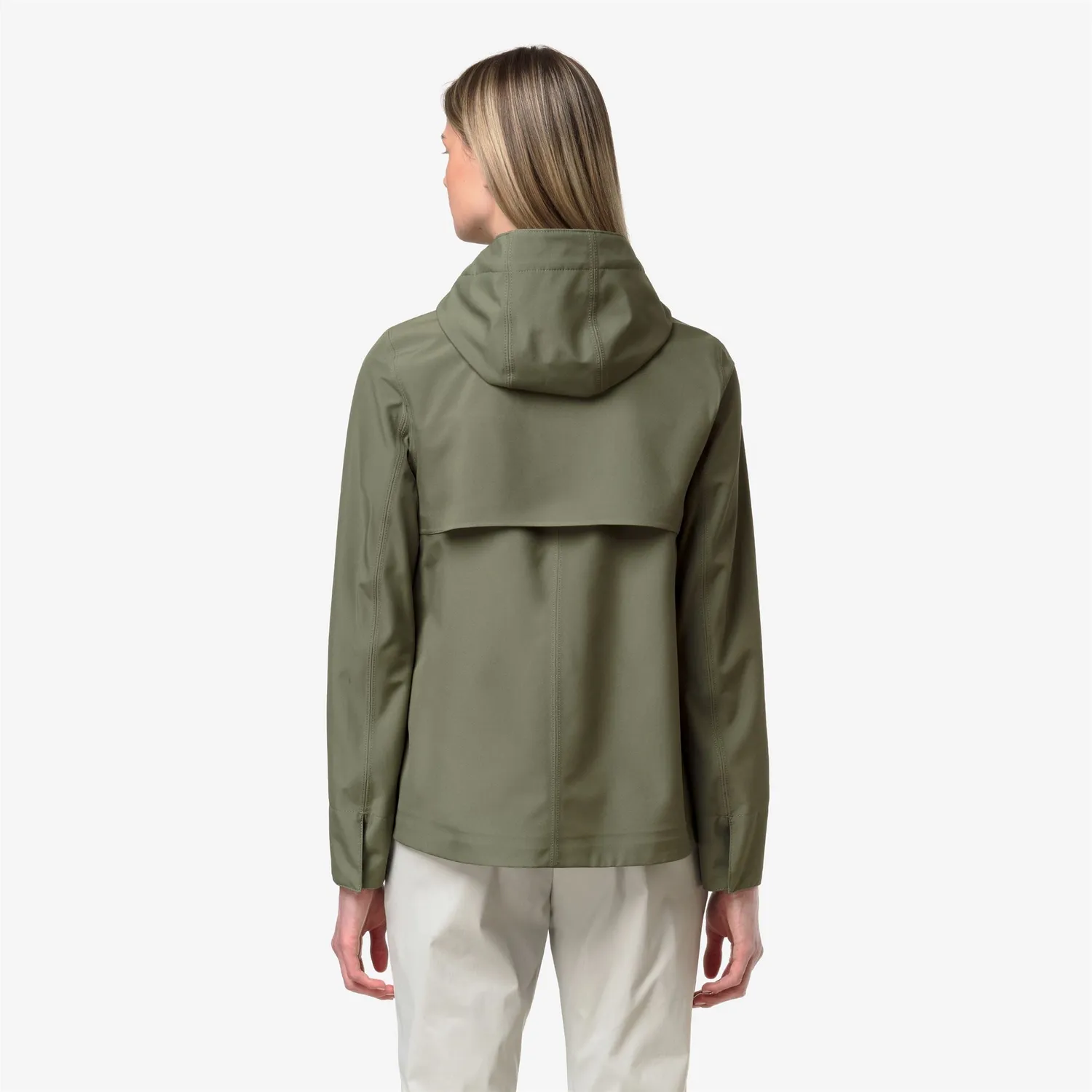 K-Way Madalina Bonded Jersey palton verde dama impermeabil