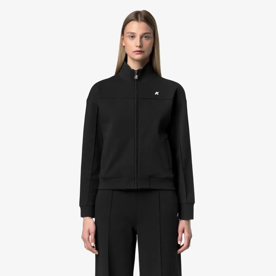K-Way Arvinne Interlock hanorac dama negru cropped
