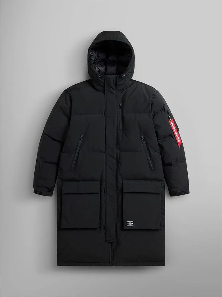 Alpha Industries Long Puffer parka verde puf rezistenta la apa