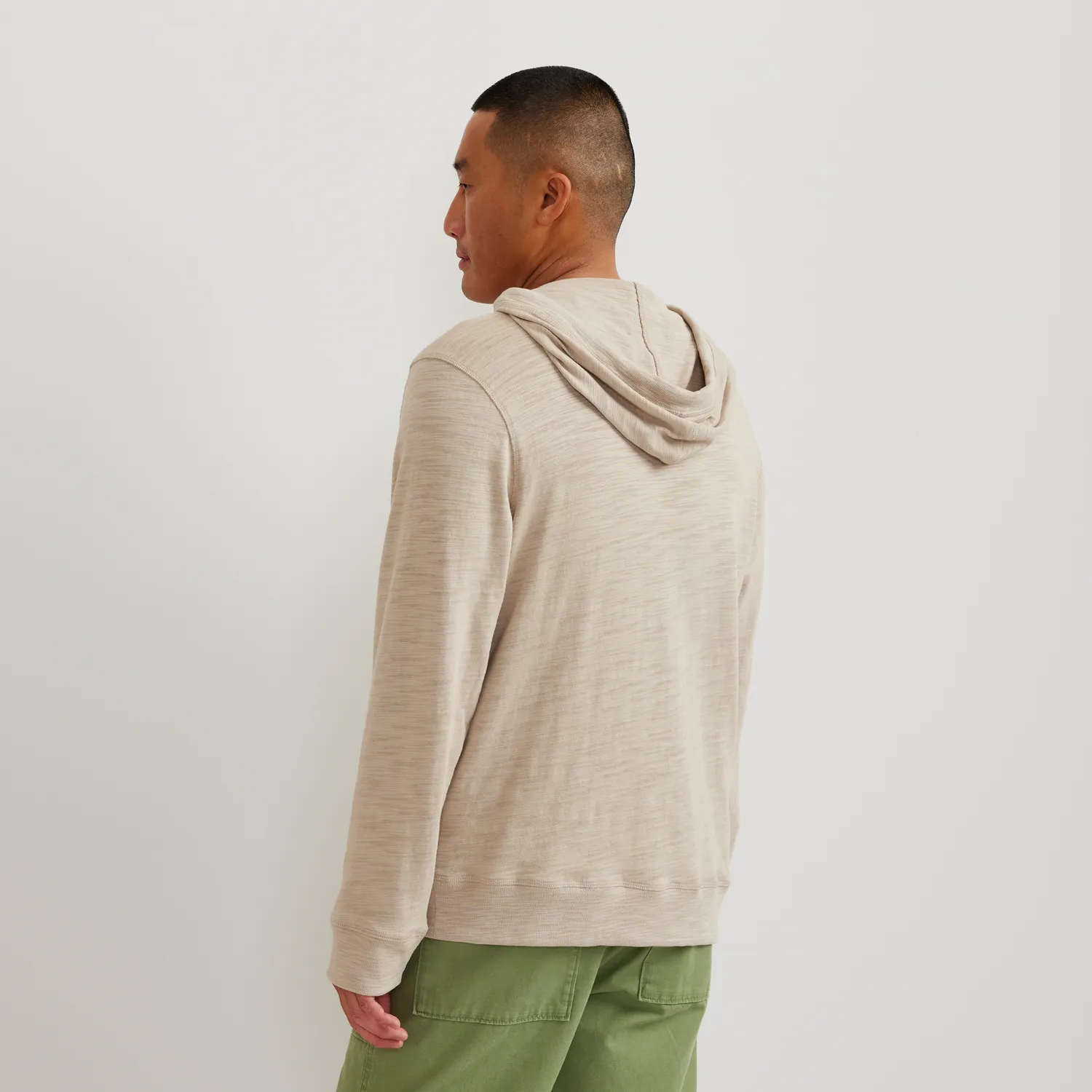 Eddie Bauer Slub hanorac barbati gri bumbac cu gluga