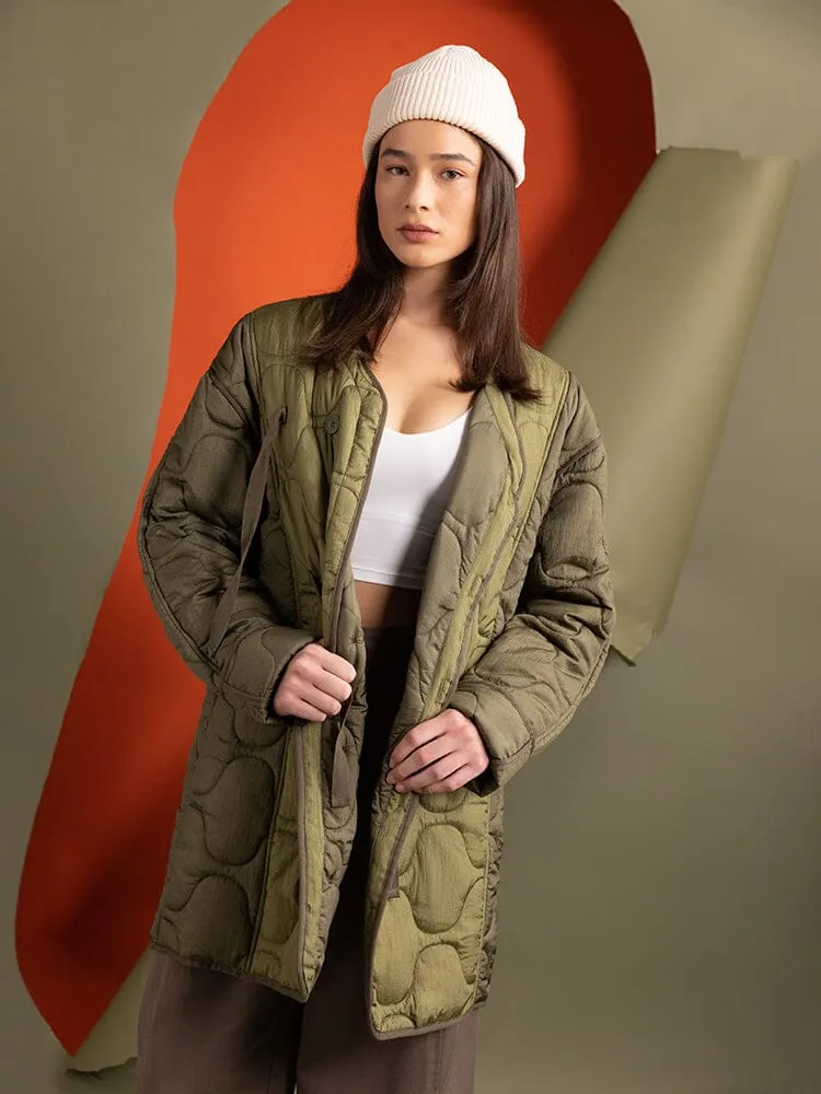 Alpha Industries Mixed Media geaca lunga dama verde