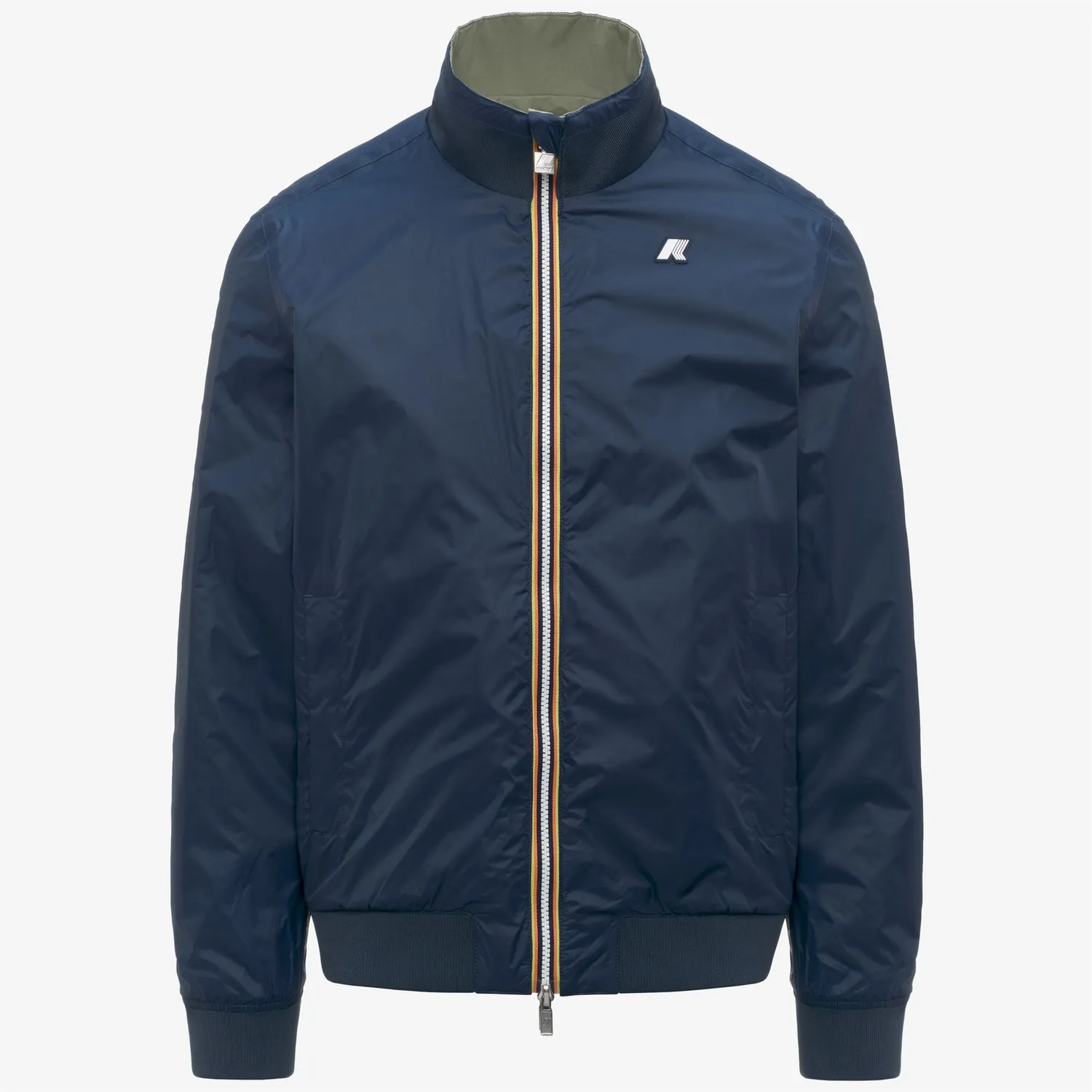 K-Way Arsene Cotton Double geaca scurta verde reversibila