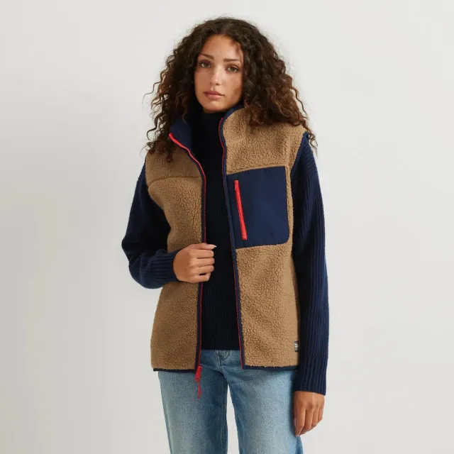 Eddie Bauer Chilali vesta crem dama din fleece gros