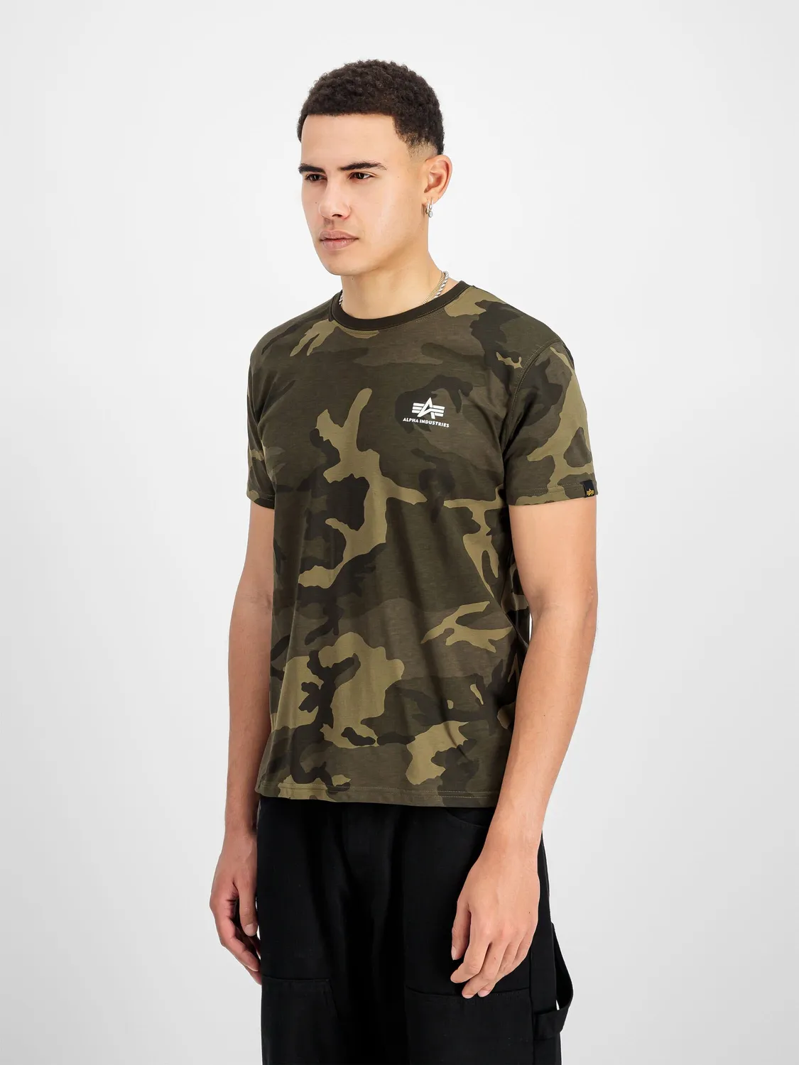 Alpha Industries Basic Small Logo tricou camo Desert Camo bumbac