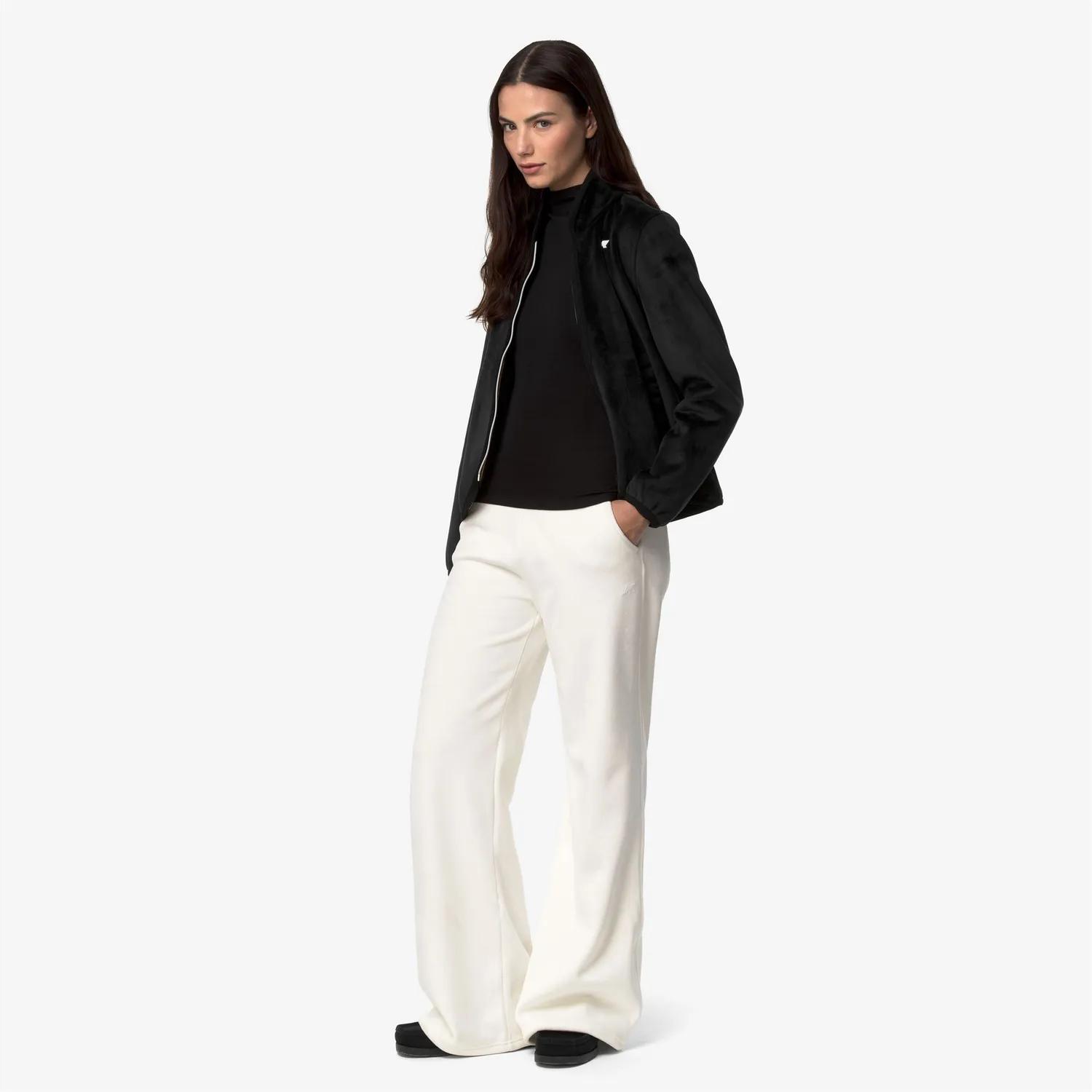 K-Way Tuda Velour Polar hanorac negru calduros