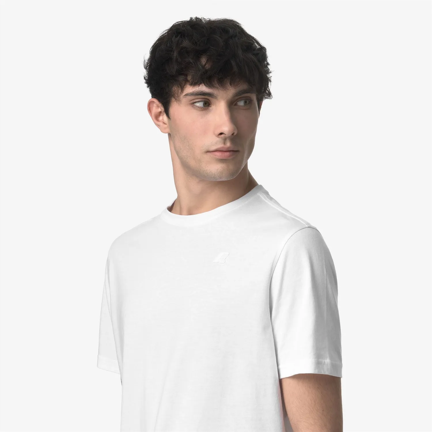 K-Way Odom Jersey Slim tricou alb bumbac
