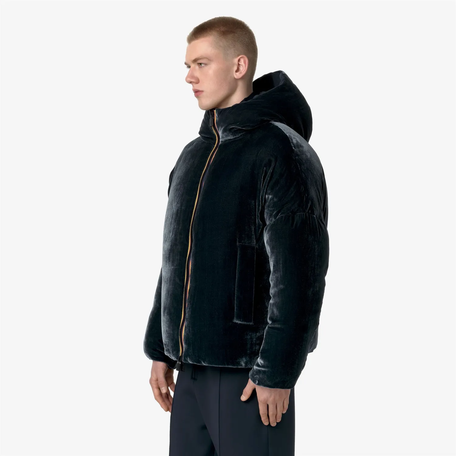 K-Way Clauder Velvet Thermo Double geaca neagra reversibila